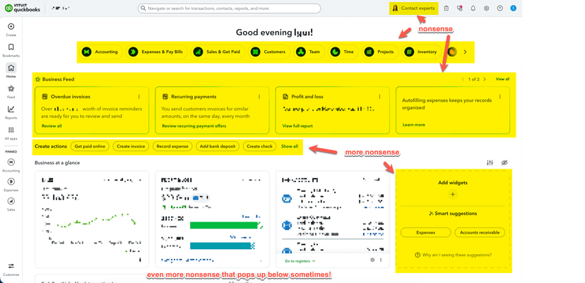 QuickBooks Online before Fix Nonsense